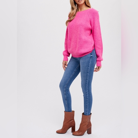 #14353 🩷 🛑S,L NEW! CHIC SEXY BOHO Crochet Lace Cross Back Pullover - Picture 12 of 15